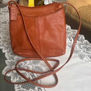 Genuine Leather Light Brown Cross Body Bag